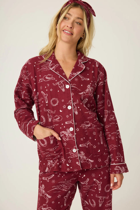 Pj Salvage Flannels Hold Your Horses Western Pj Set